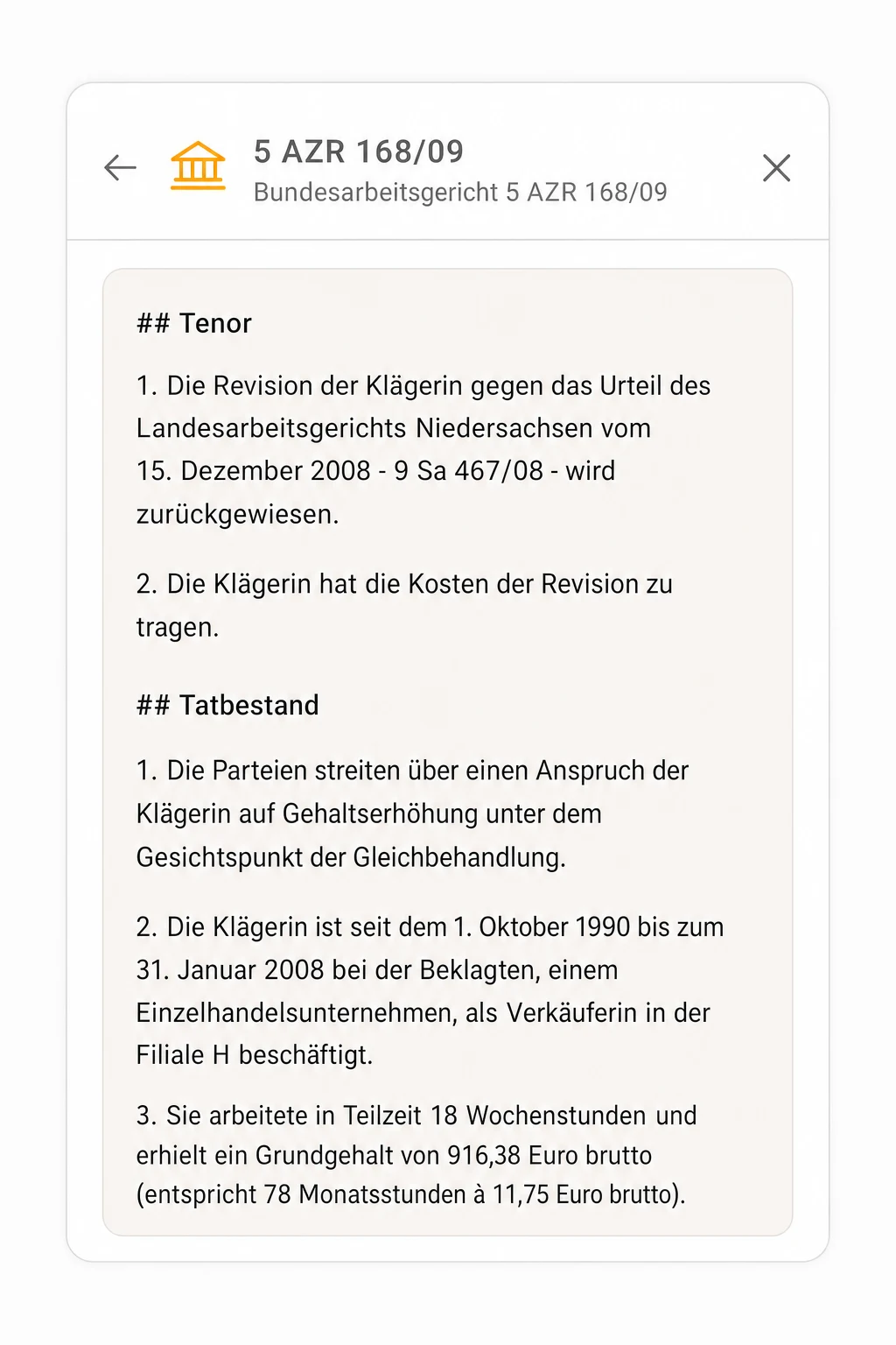Die KI sucht die einschlägigen Artikel und Entscheide